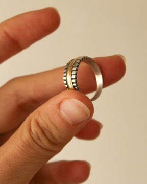 Imagen de Anillo Faja Plata y Oro